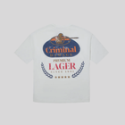 PREMIUM LAGER TEE OFF WHITE CRIMINAL DAMAGE