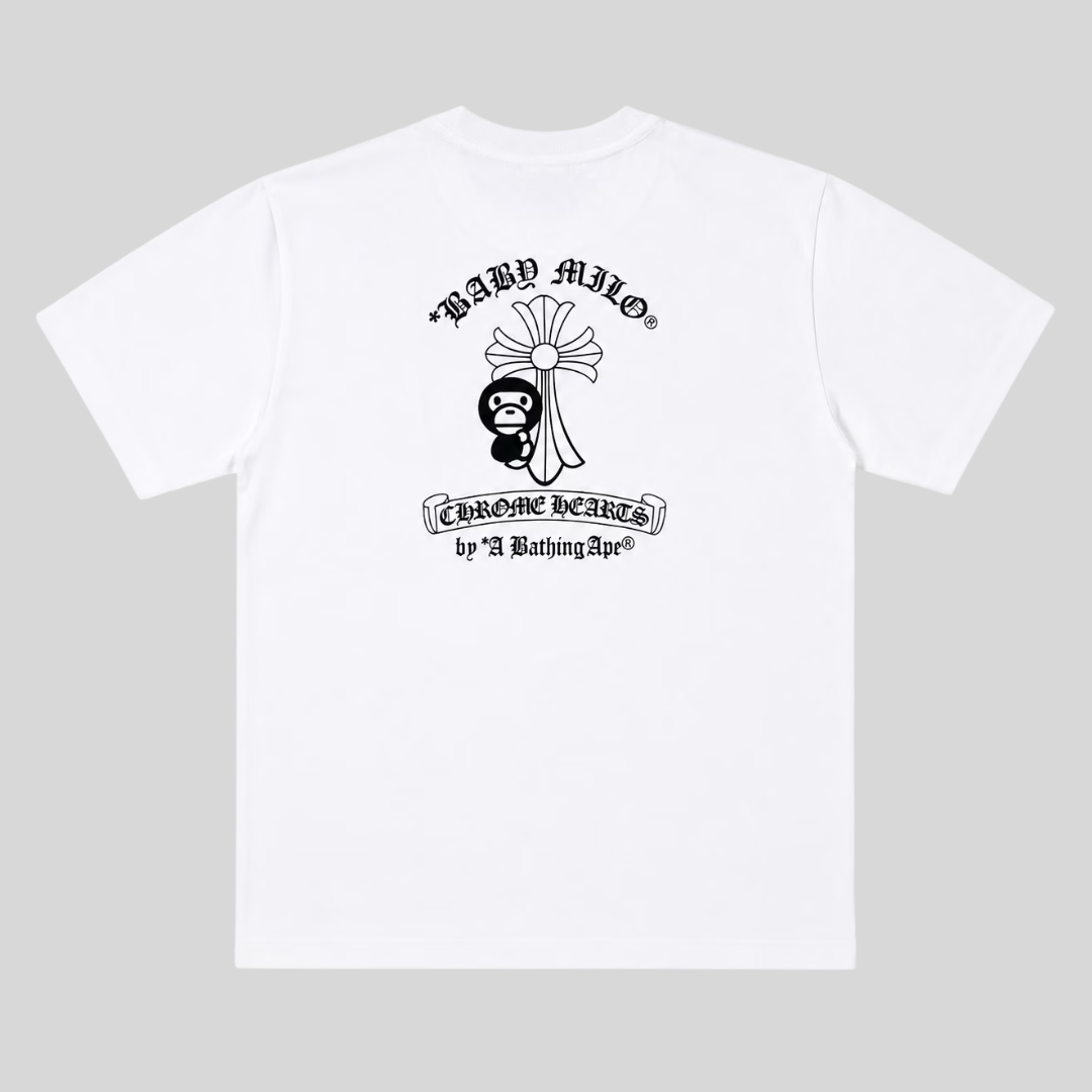 BAPE X CHROME HEARTS T-SHIRT WHITE BAPE