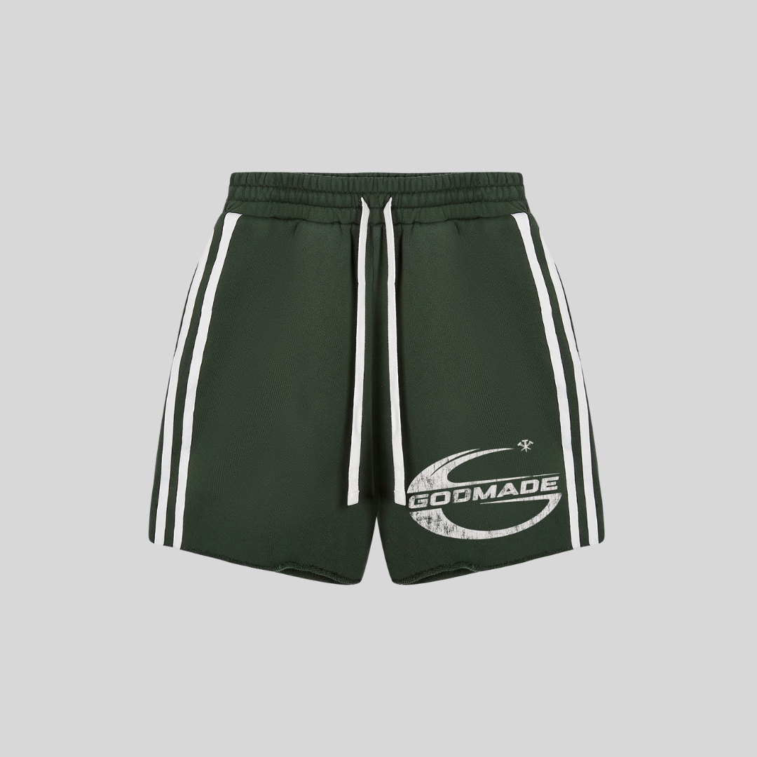 IMPERIAL WASHED GREEN SHORTS GODMADE