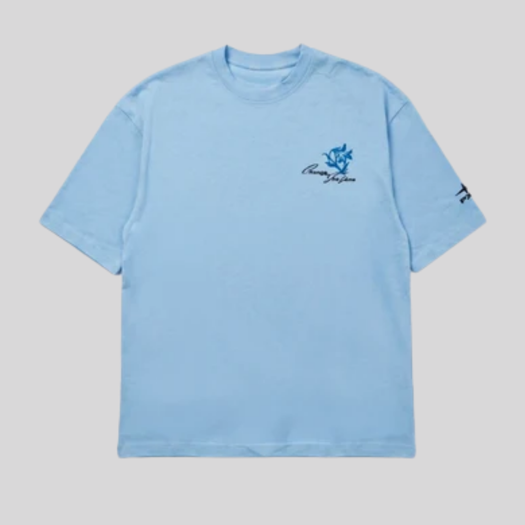 FLOWER TEE BLUE
