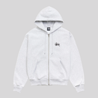 STÜSSY BASIC ZIP HOODIE ASH HEATHER STUSSY