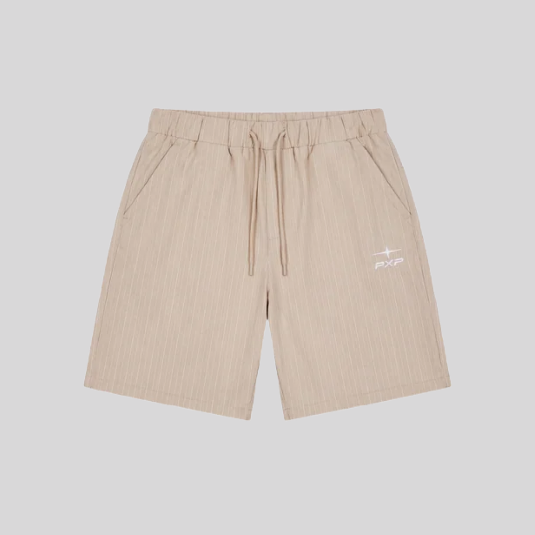STRIPED SHORT BEIGE