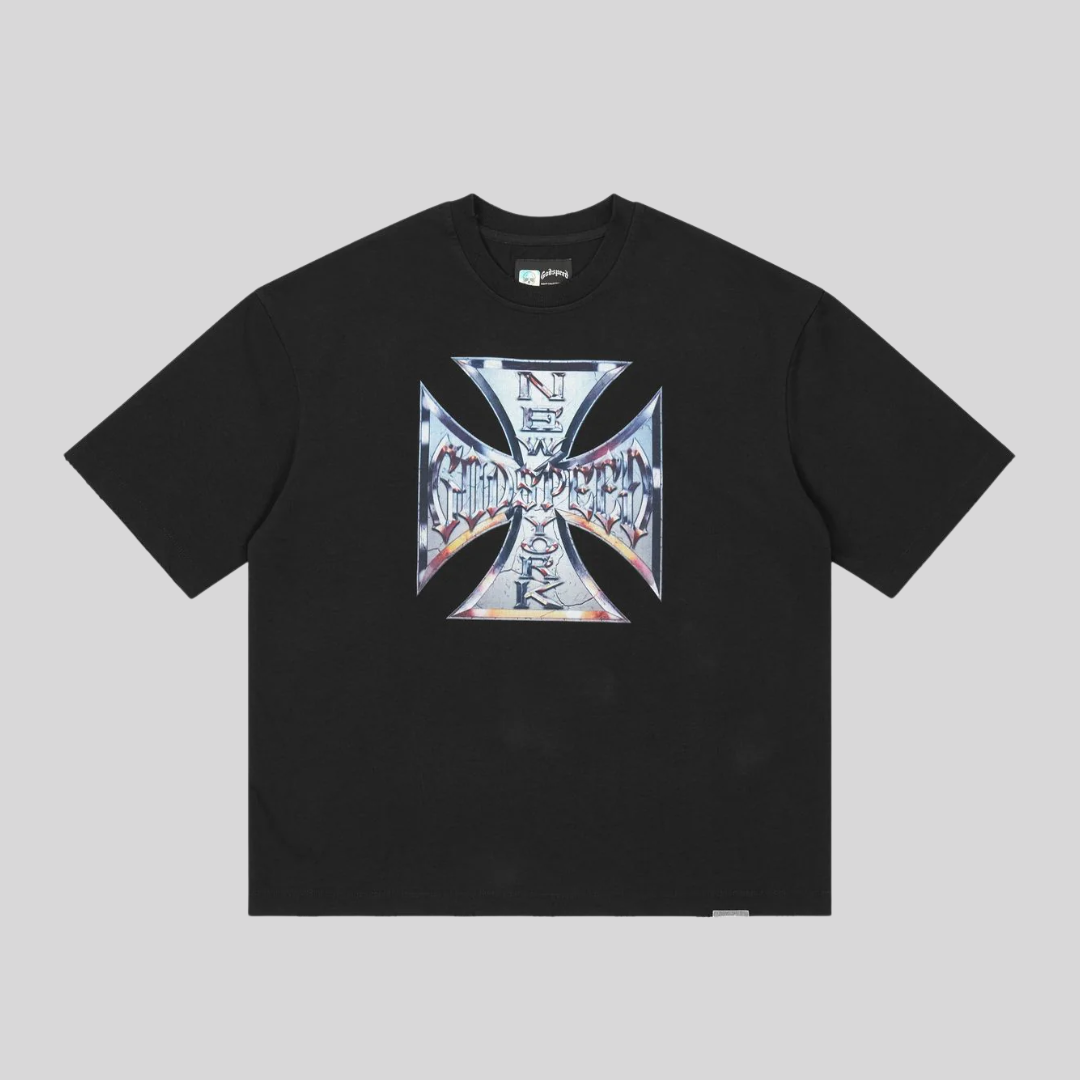 CHROME MOTTO T-SHIRT BLACK GODSPEED