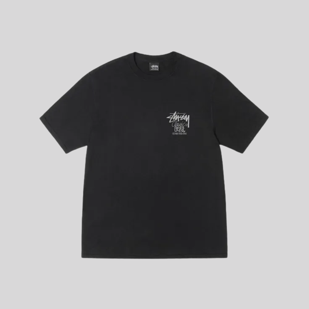 STÜSSY CLASSIC GEAR TEE PIGMENT DYED BLACK STUSSY
