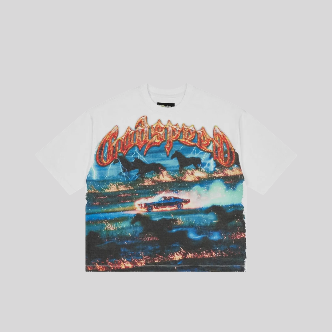 HORSEPOWER T-SHIRT (WHITE) GODSPEED
