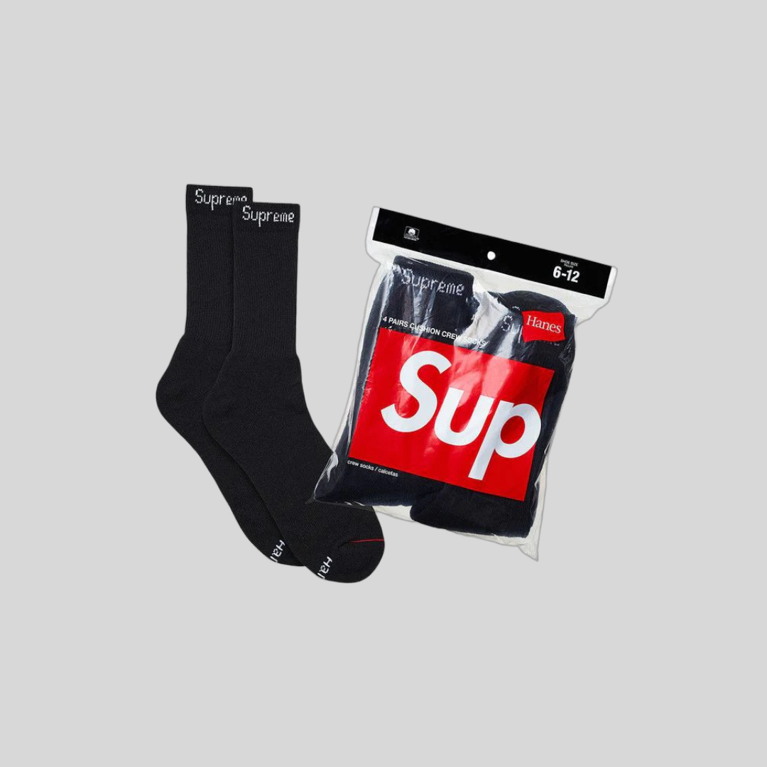 SOCKS BLACK (4 PACK) SUPREME