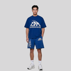 LOGO WASHED BLUE SHORTS GODMADE