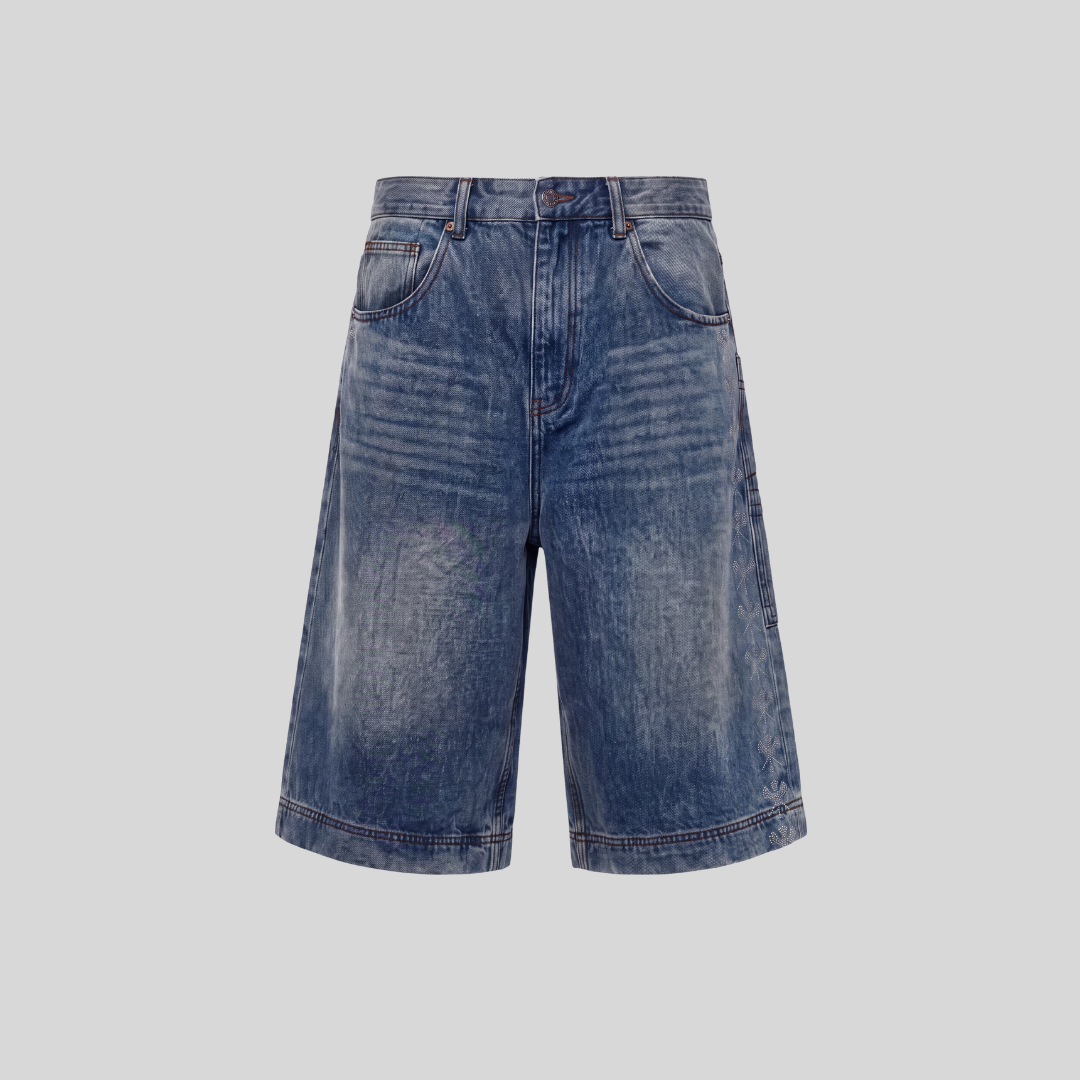 DENIM JORTS WASHED BLUE