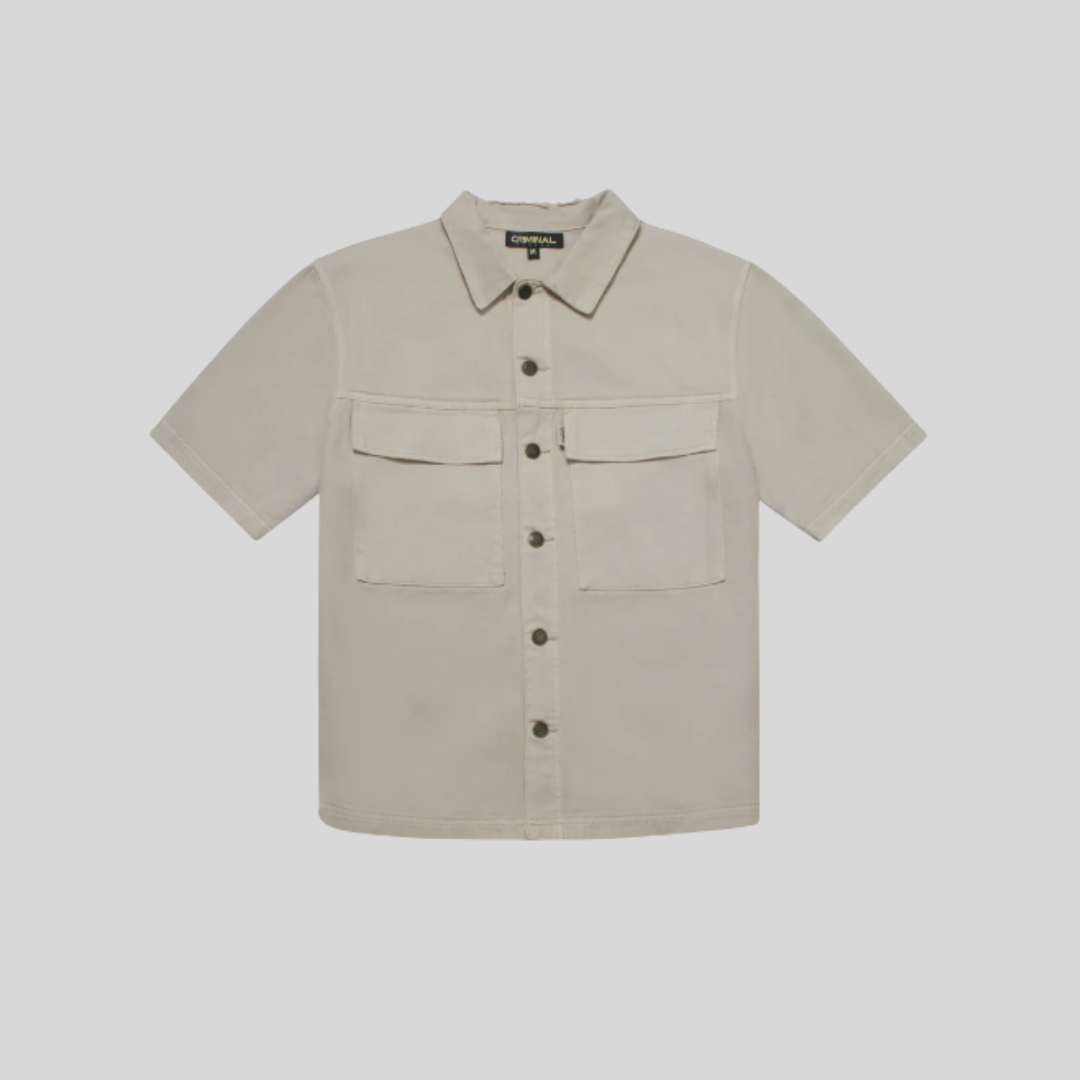 LOGO MECHANIC SHIRT WASHED STONE