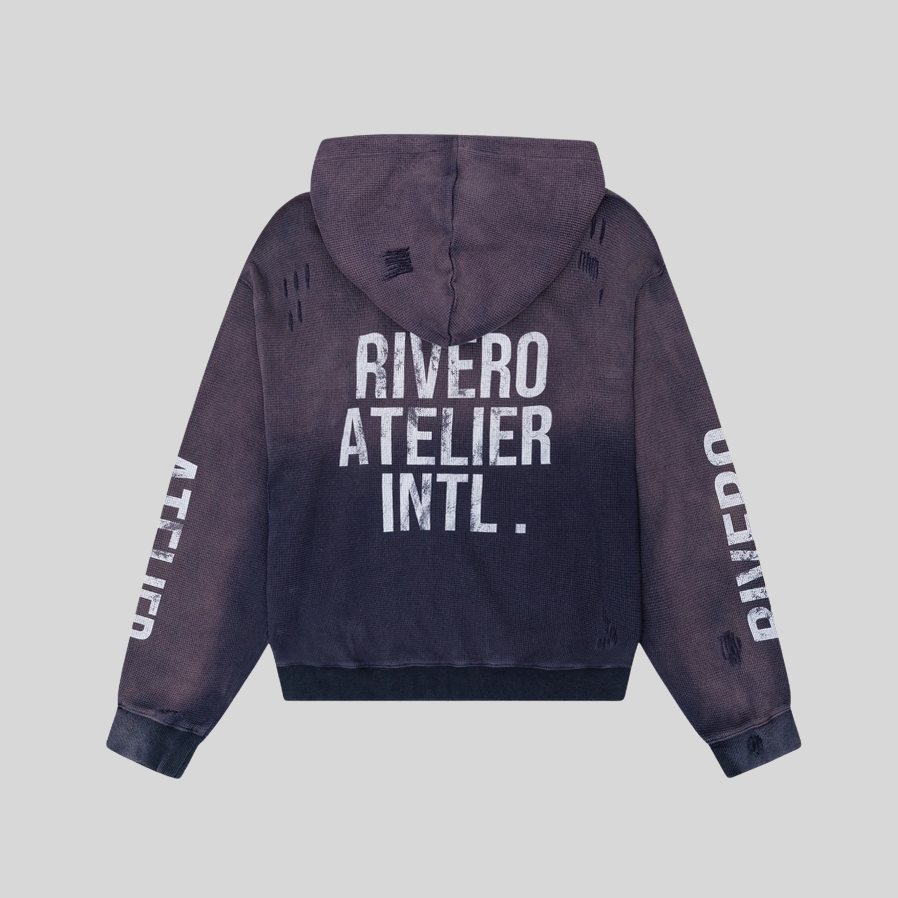 WAFFLE ZIP HOODIE NAVY RIVERO