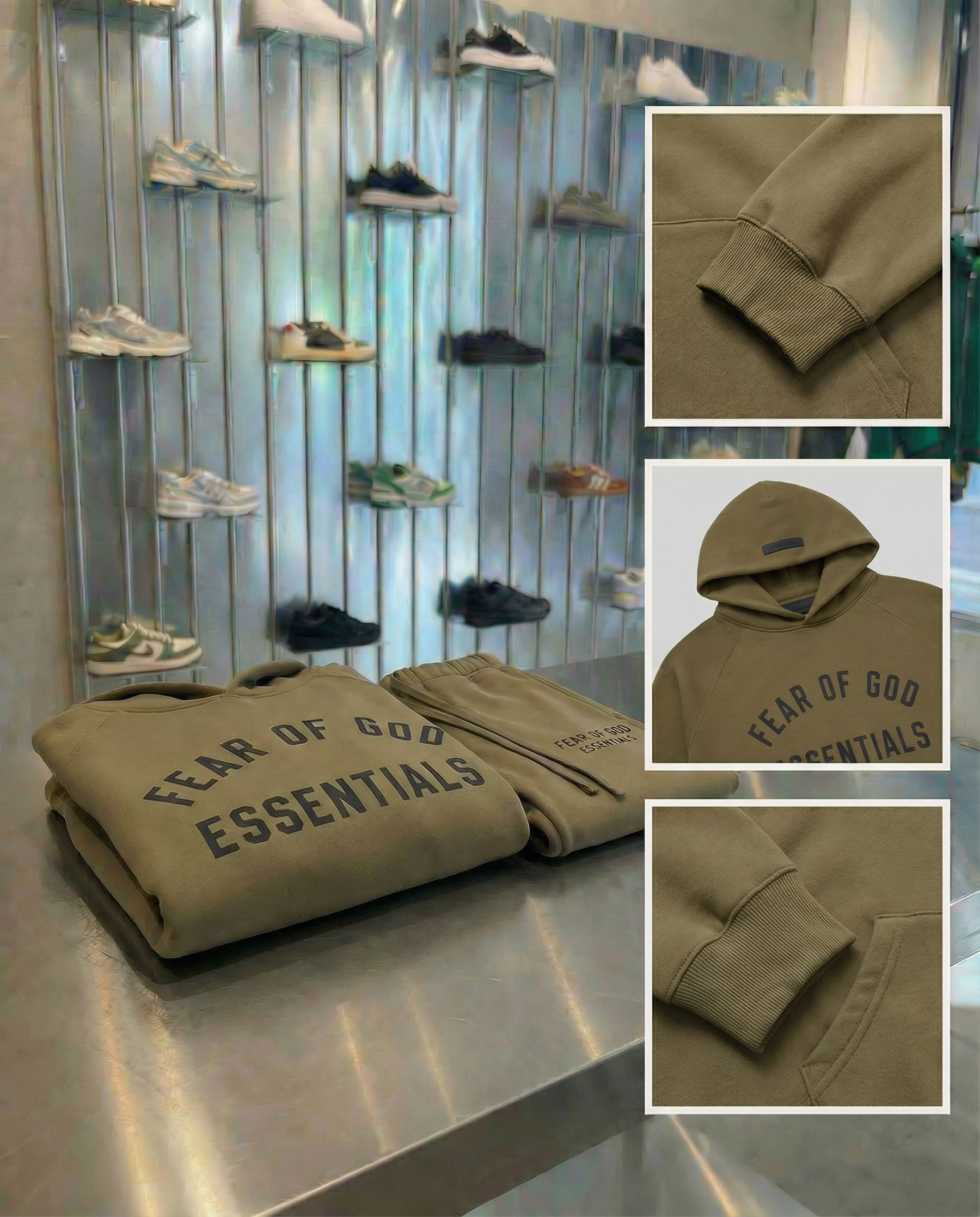 OLIVE GREEN HOODIE ESSENTIALS