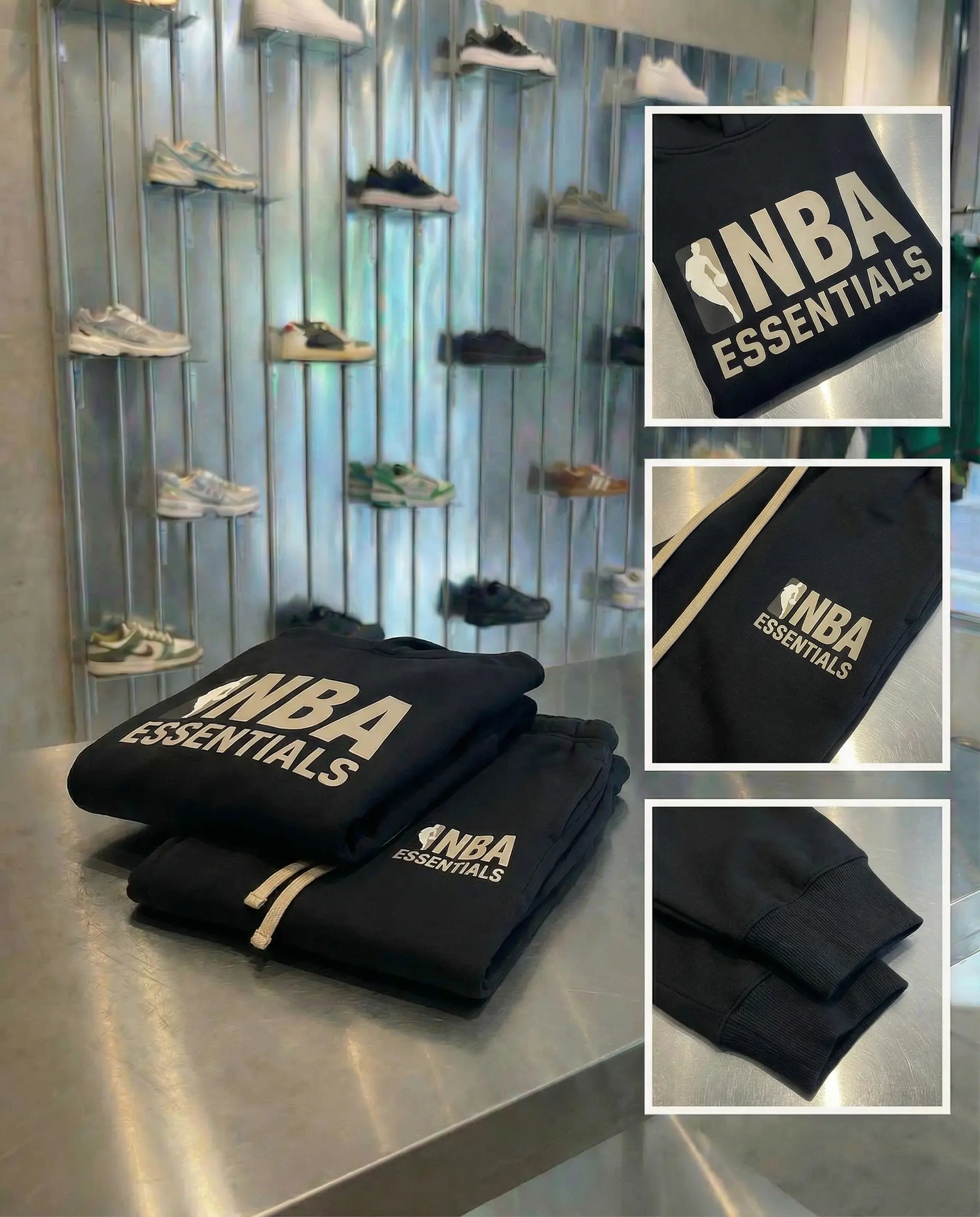 NBA BLACK GREY JOGGER SET ESSENTIALS